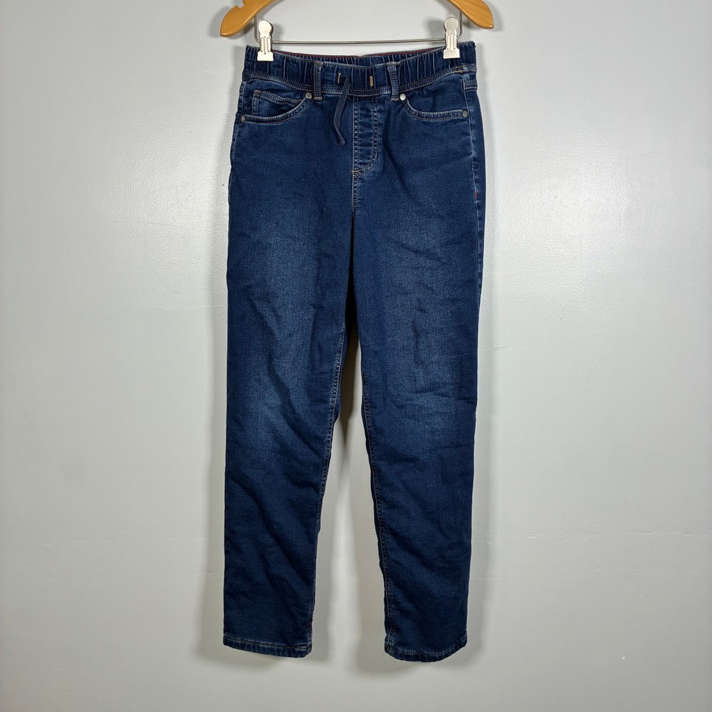 LL Bean Jeans Kids 14 Lined Pull On Elastic Waist Winter Outdoor Camp Warm Gorp